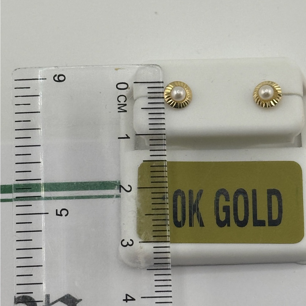 10k solid real gold earring studs, NOT PLATED! Gift for girls, kids earrings, - Picture 6 of 7
